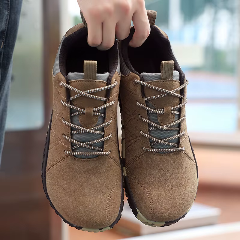 Chaussures de randonnée en daim pour hommes de grande taille à large pied, antidérapantes, en cuir,