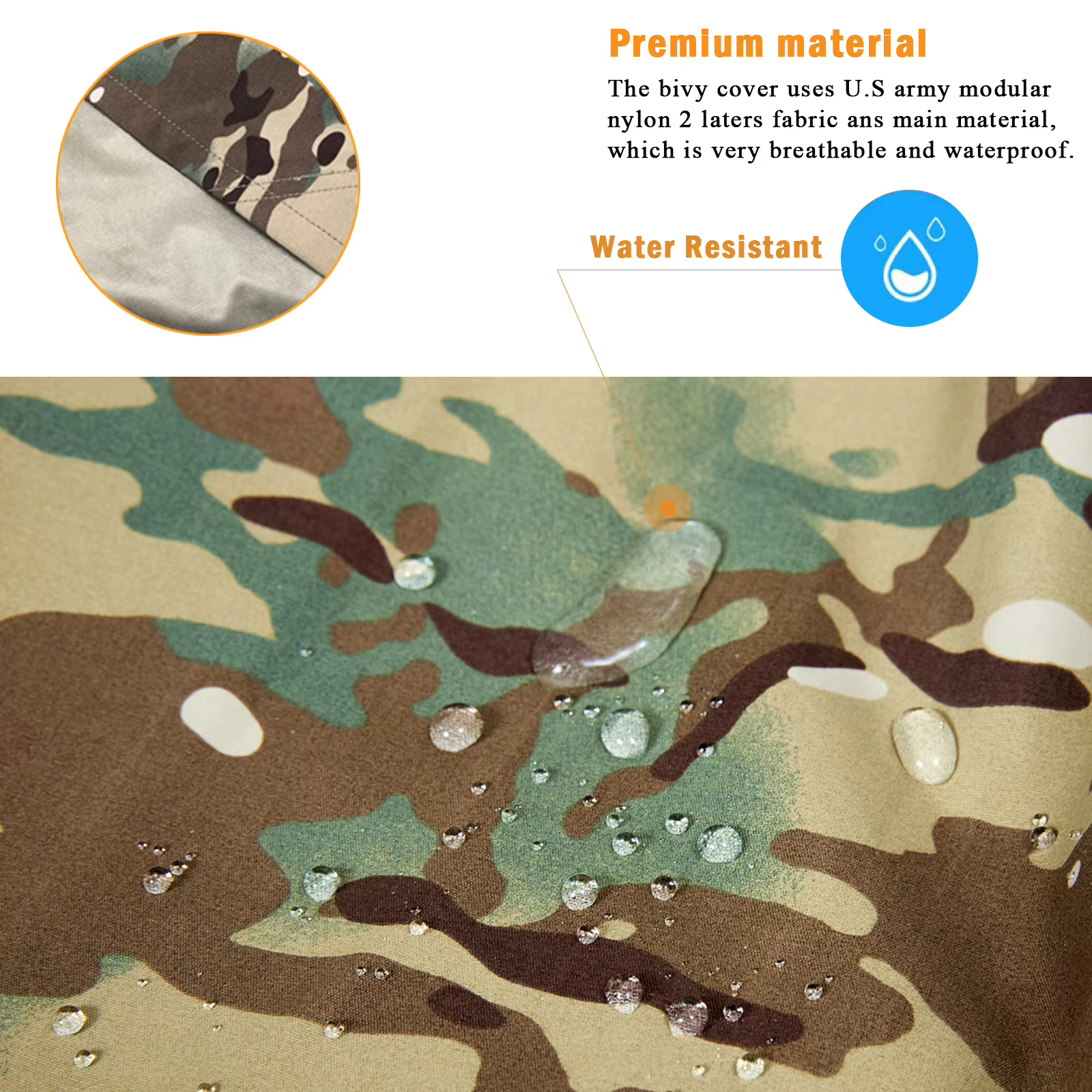 Housse de bivouac tactique de qualité militaire Akmax.cn – Sac de couchage de combat imperméable de 