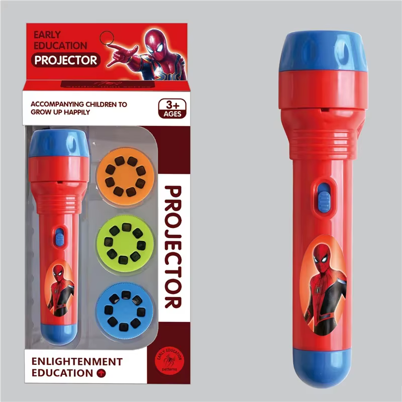 Lampe torche projecteur Spiderman Avengers Marvel pour enfants, jouet de projection, cadeau d'annive
