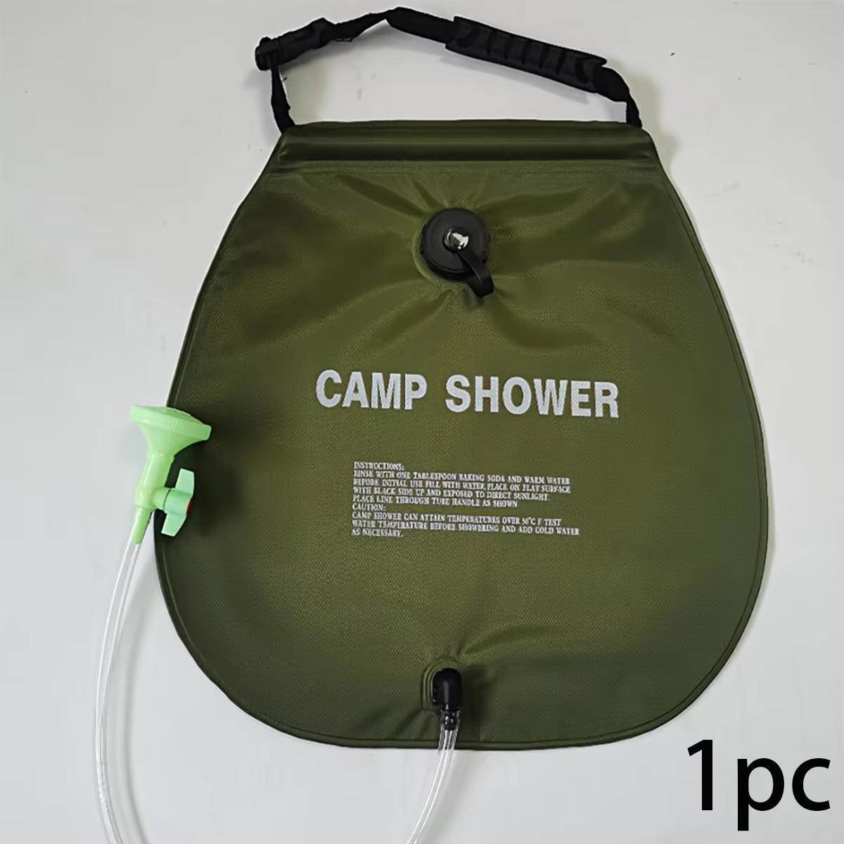 Sac de douche de camping 1/2 pièces - Sac de douche extérieur, sac à eau, tuyau détachable et pomme 