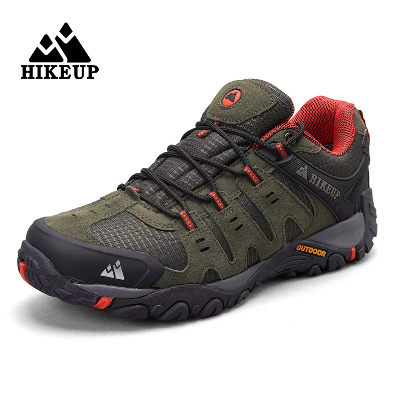 HIKEUP chaussures de randonnée pour hommes chaussures d'extérieur en daim et cuir résistant à l'usur