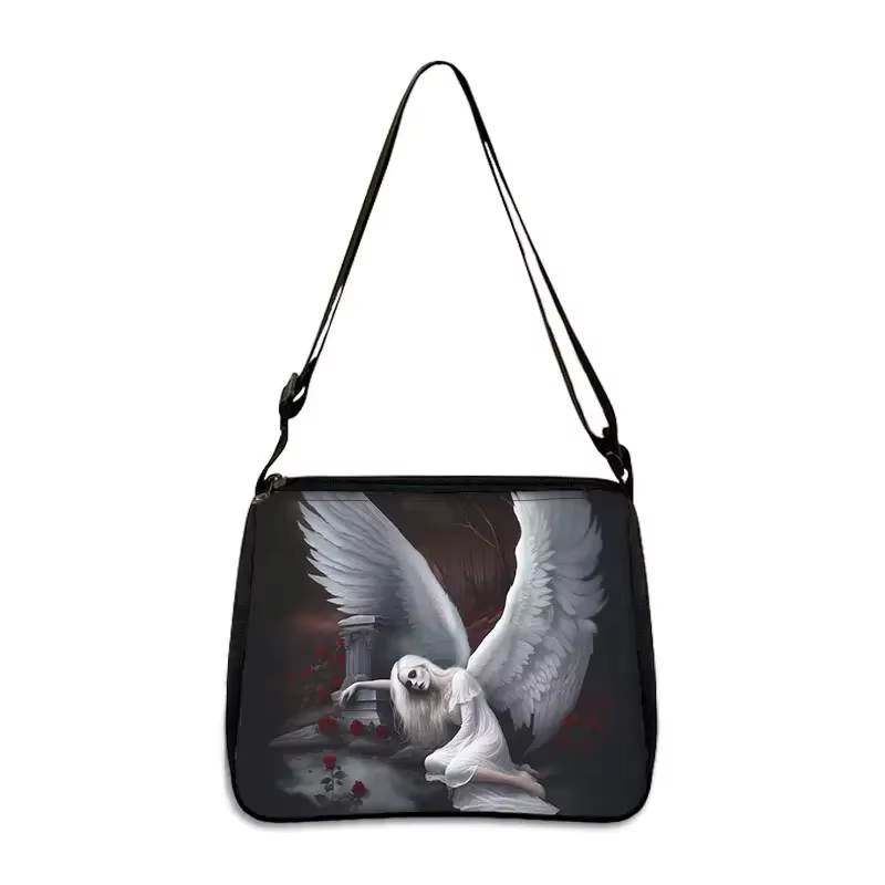 Sacs à main gothiques avec imprimé tête de mort pour femmes, sac messager, support de téléphone, sac