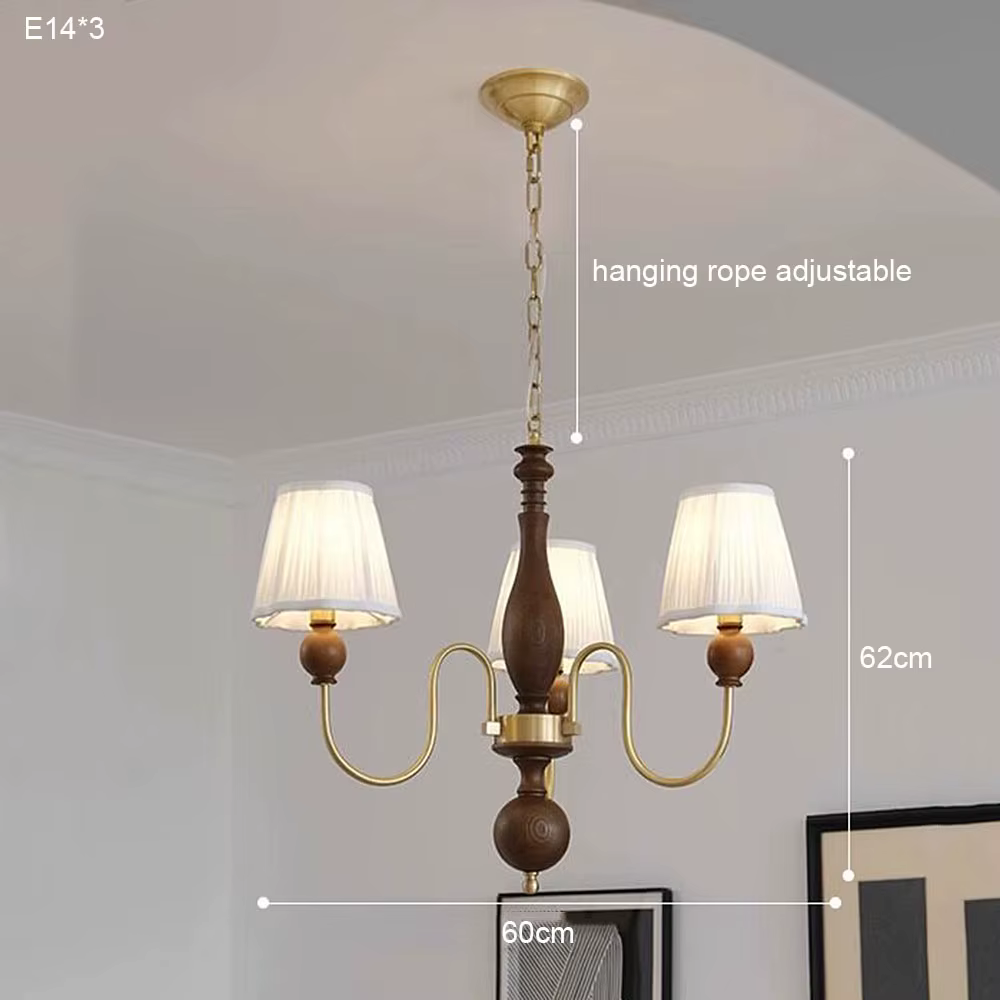Lustre suspendu en cuivre rétro pour salon, chambre à coucher et salle à manger, style mi-saison, av