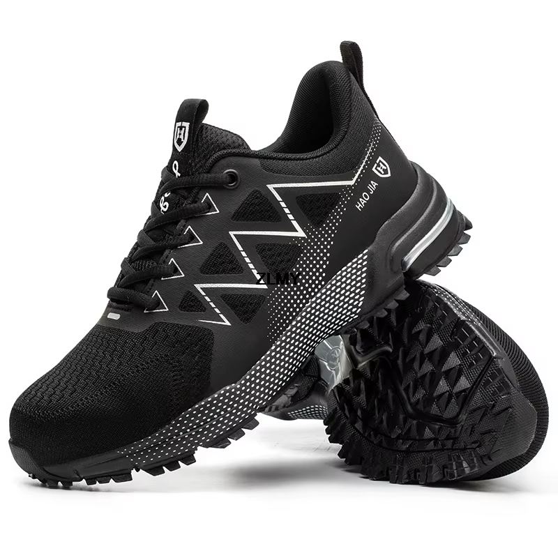 Chaussures de sécurité à la mode pour hommes, baskets à bout en acier, anti-perforation, respirantes