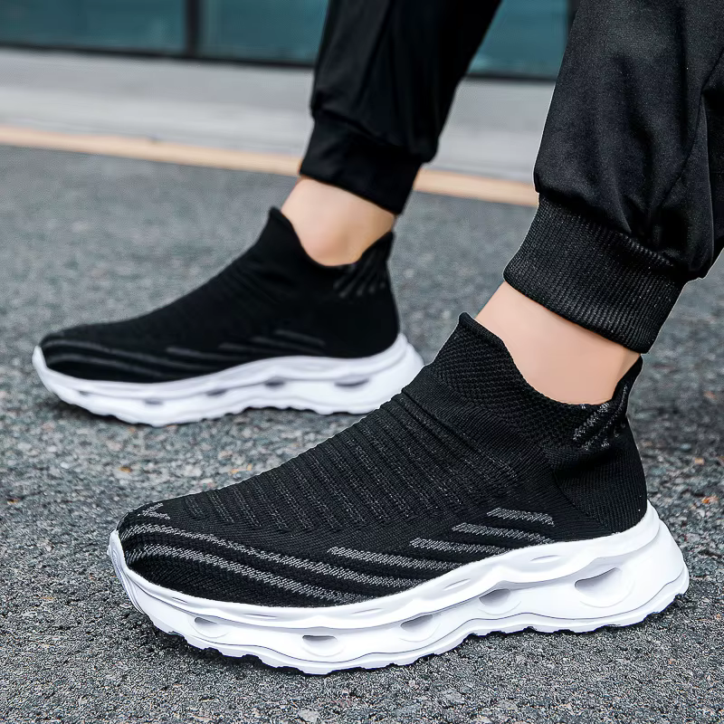 Chaussures de randonnée hommes sport course noir chaussures de course respirant maille femmes léger