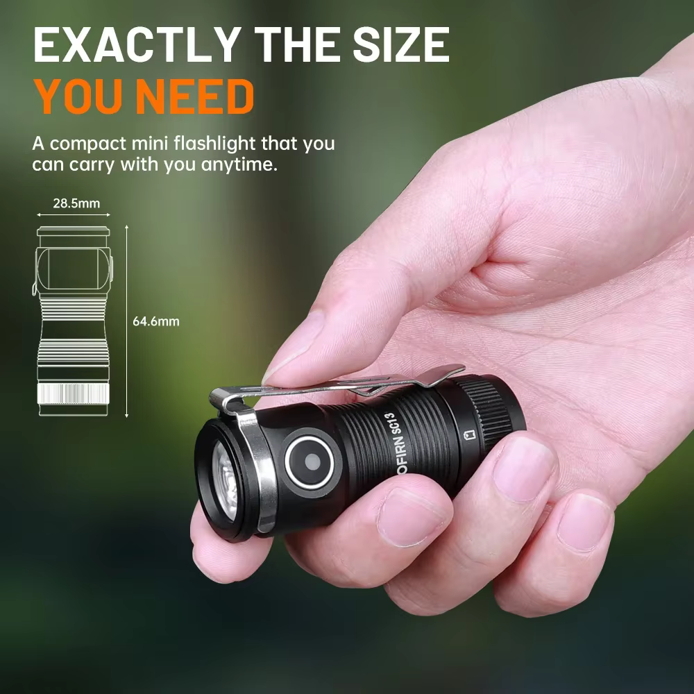 Sofirn Mini SC13 lampe de poche puissante SST40/519A LED 1300lm 18350 lumière LED Rechargeable 95 la