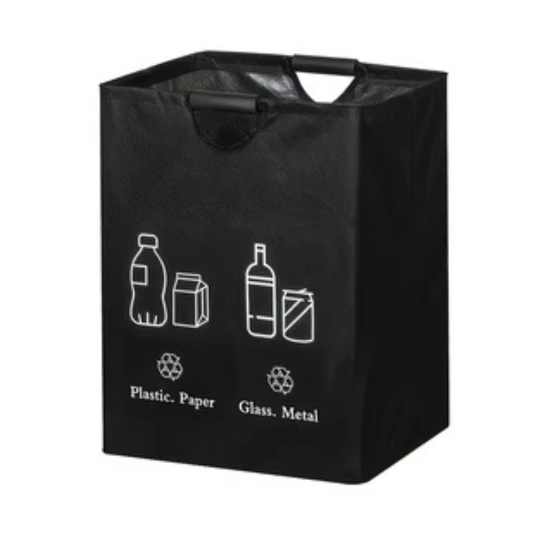 Poubelle pliable de 82 L, sac de rangement, panier de rangement pour bouteilles, capacité de 65 bout