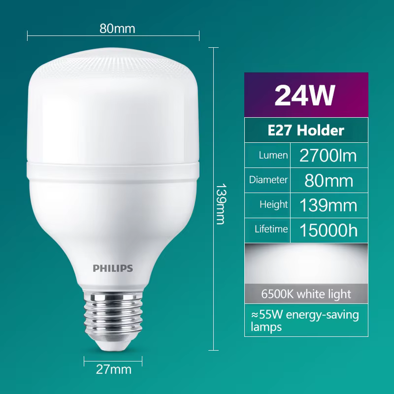 Philips LED E27 E40 TrueForce Core 24W 30W 40W 50W 65W ampoule en forme de T 6500k lumière vive blan