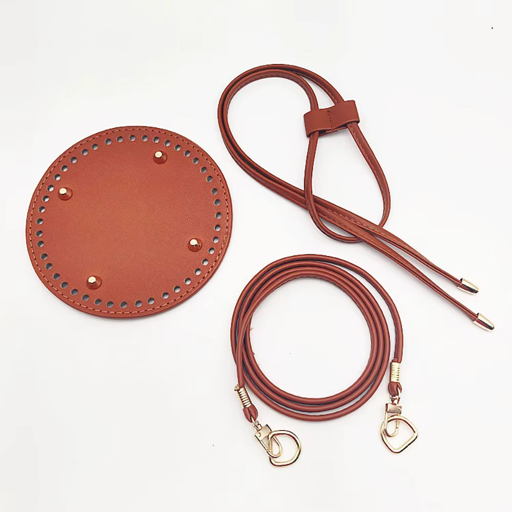 Nouveau kit de fabrication de sacs à main DIY 3 pièces avec base de sac seau en cuir PU à chaîne et 