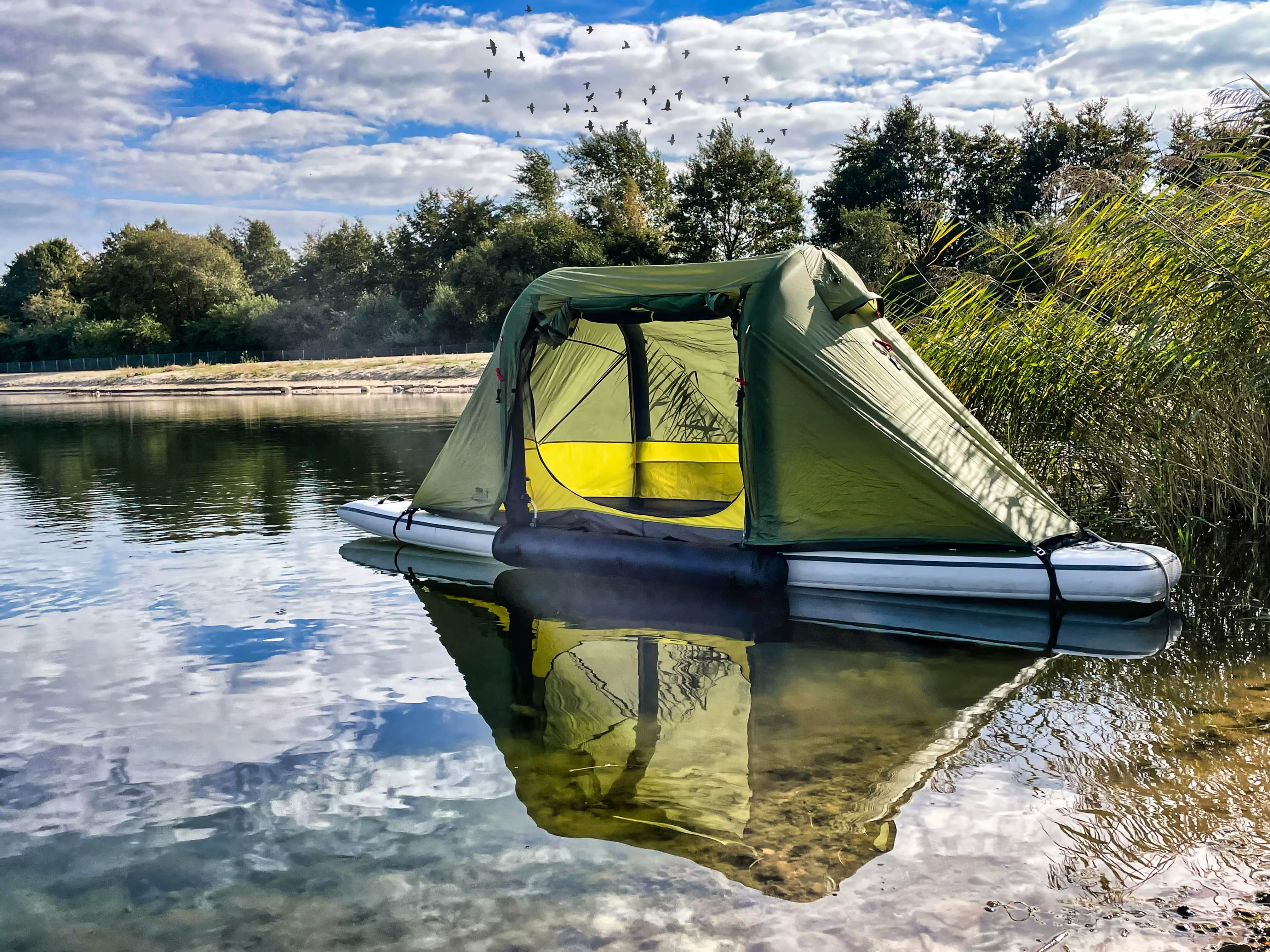 Tente tout-en-un pour votre pagaie, petite tente gonflable pour SUP sur l'eau/terre/voiture