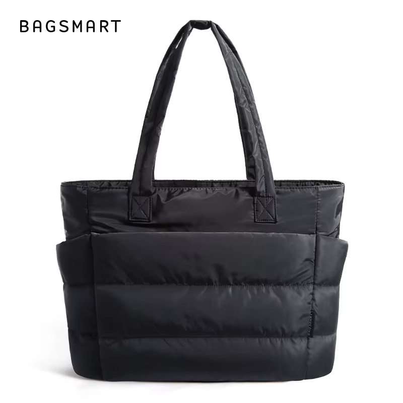 BAGSMART sac femme couleur unie sac fourre-tout trajet collège rembourré sac à bandoulière loisirs S