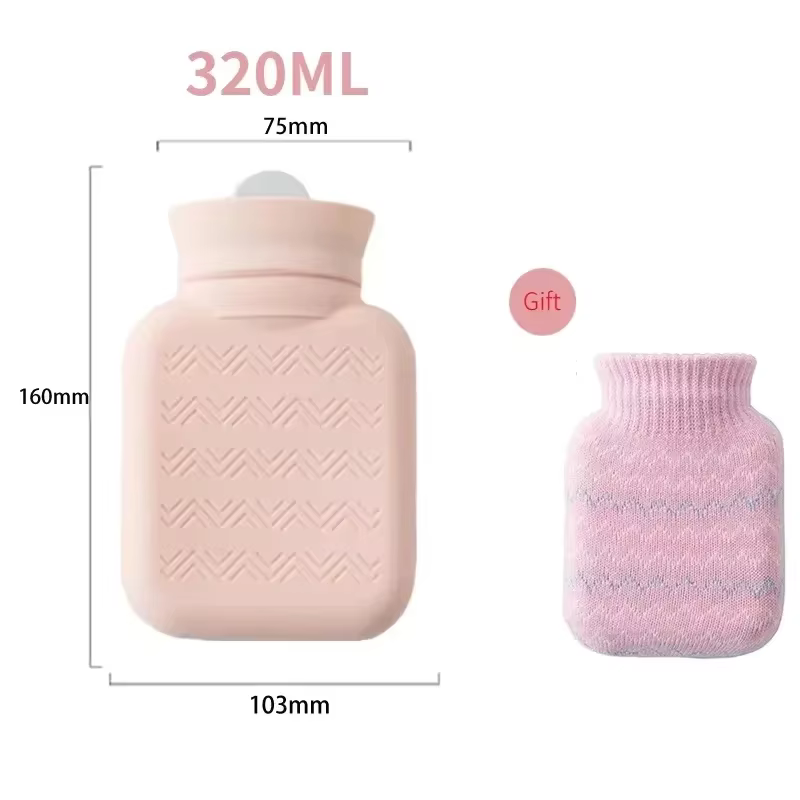 Bouteille d'eau chaude de 320 ml, mini chauffe-mains mignon d'hiver, bouteille d'eau chaude en peluc