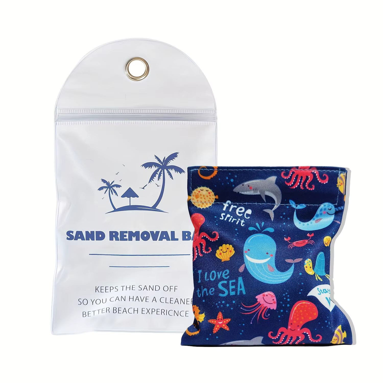 Sac anti-sable, pochette de retrait de sable de plage avec sac à eau, essentiels de vacances à la pl