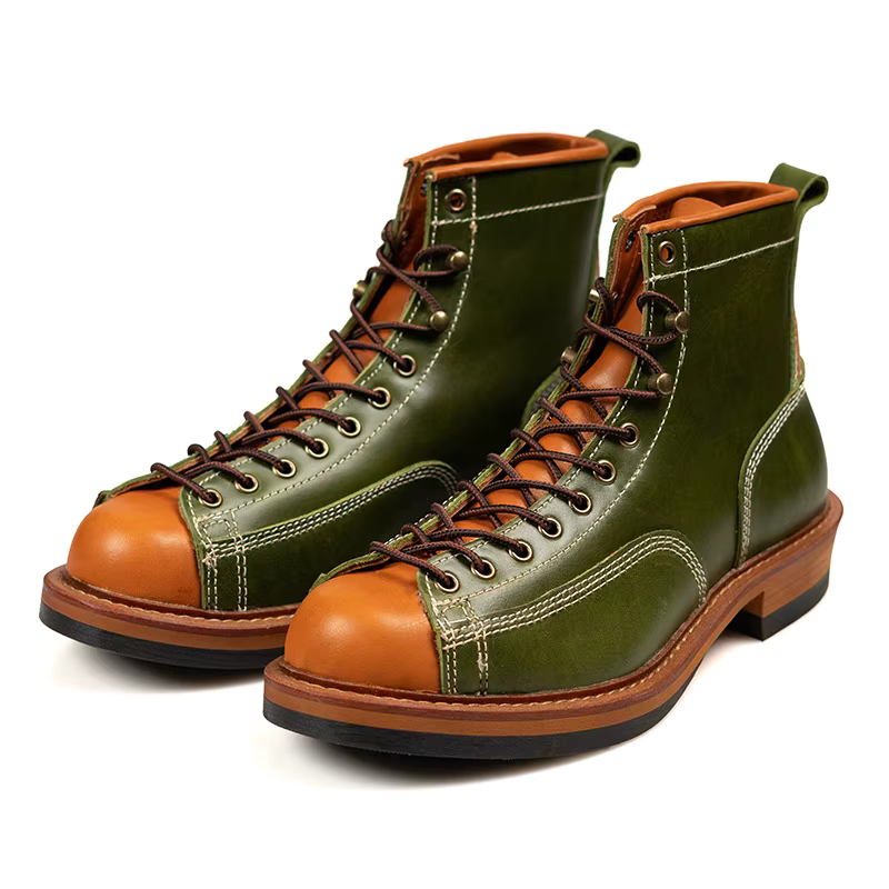 KOWM chaussures de randonnée bottes de vachette pour hommes chaussures de trekking en cuir britanniq