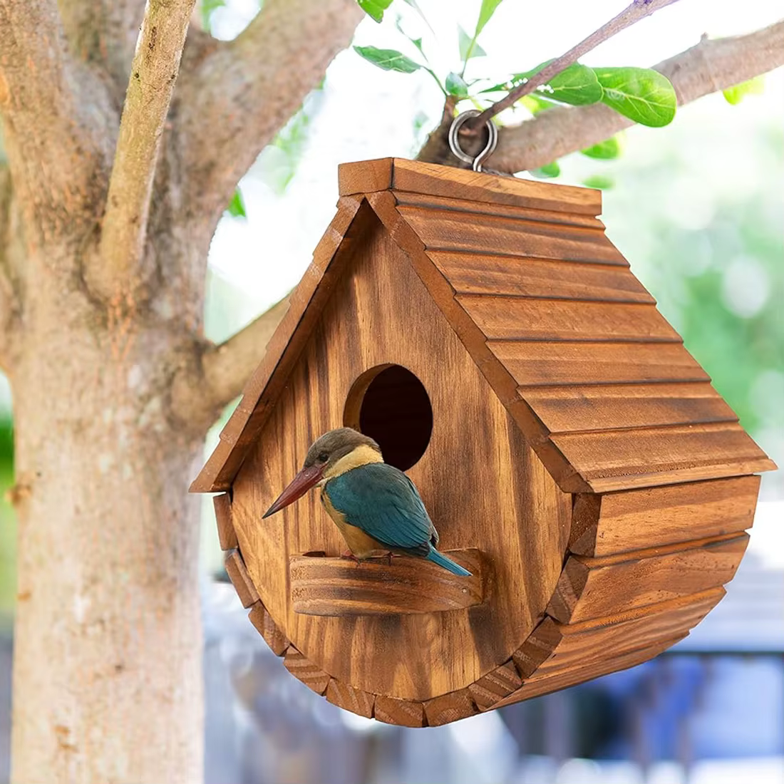 Boîtes à oiseaux en bois pour l'extérieur, maison à oiseaux en plein air, familles d'oiseaux, corbei