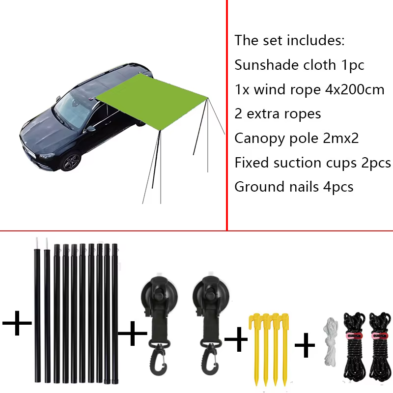 Parasol de camping, tente de toit latérale pour voiture, idéale pour le camping, la randonnée et l'u