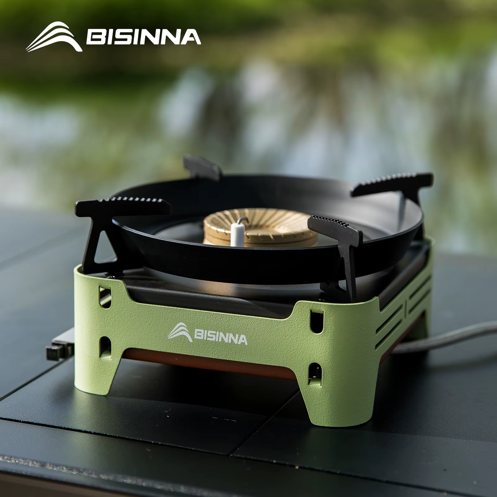BISINNA Camping cuisinière à gaz Portable Cassette four brûleur à gaz extérieur pique-nique Camp fou