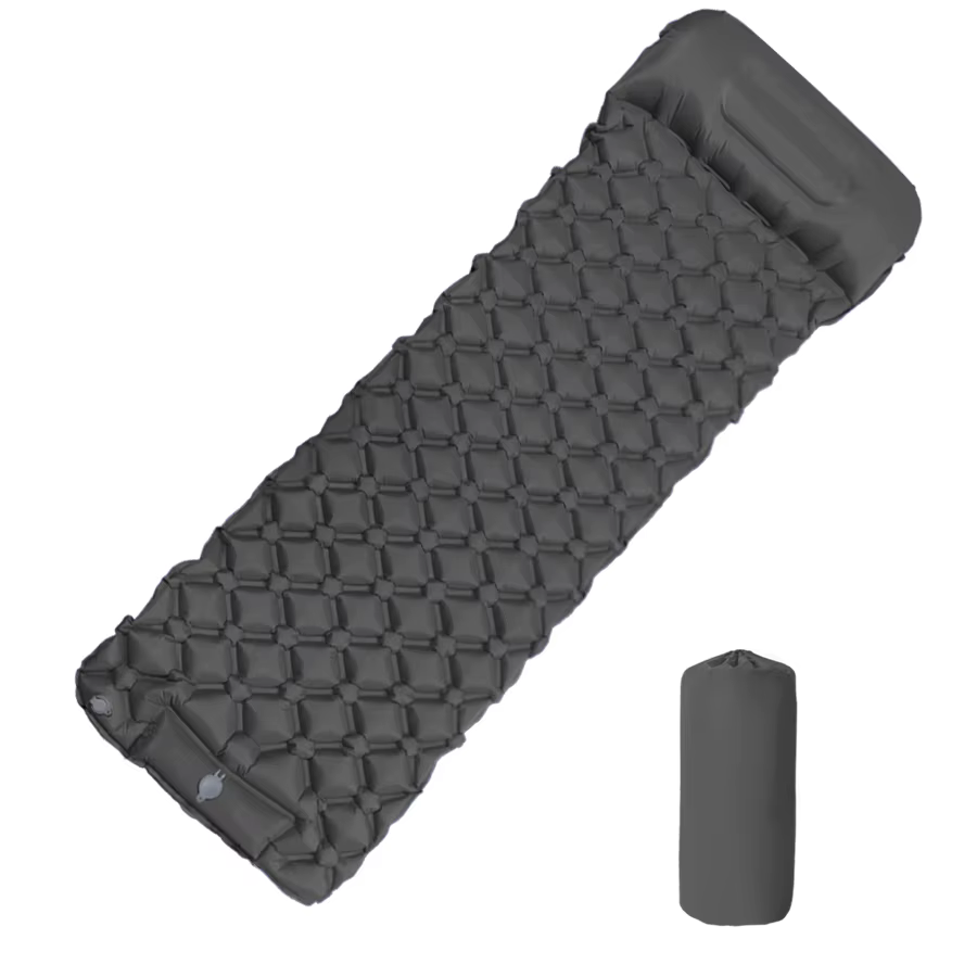 Matelas gonflable de camping en plein air, coussin de couchage avec oreillers, polymères d'air ultra