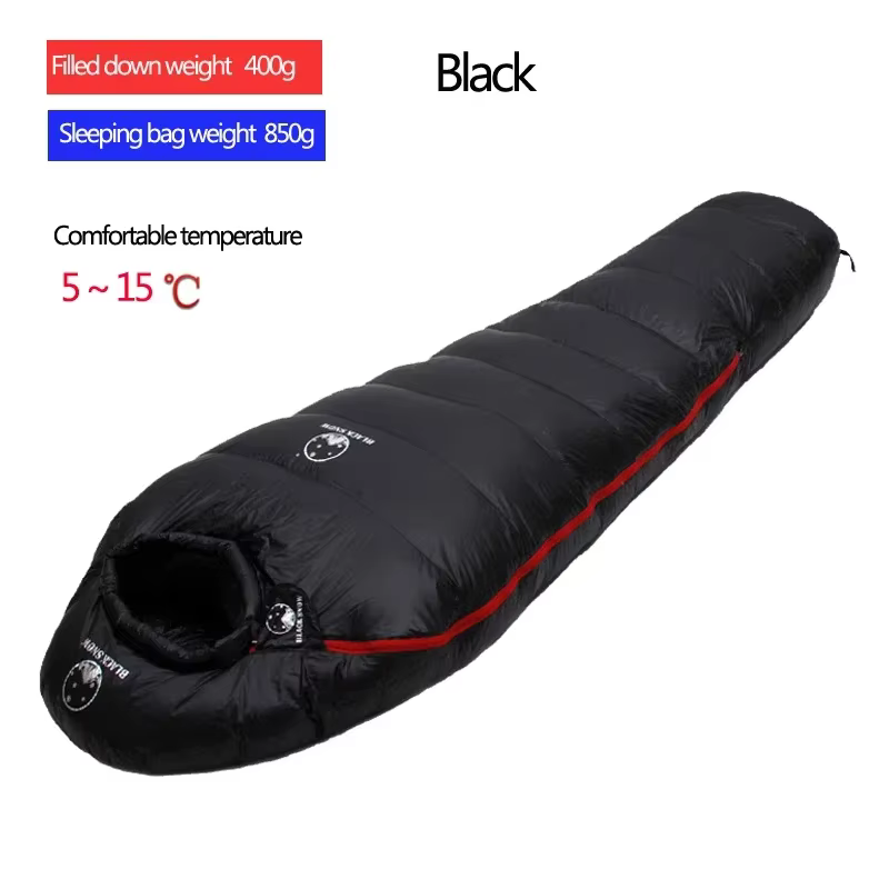 Sac de couchage de Camping en duvet d'oie blanc, garde au chaud, Style momie, épais, adapté pour l'h