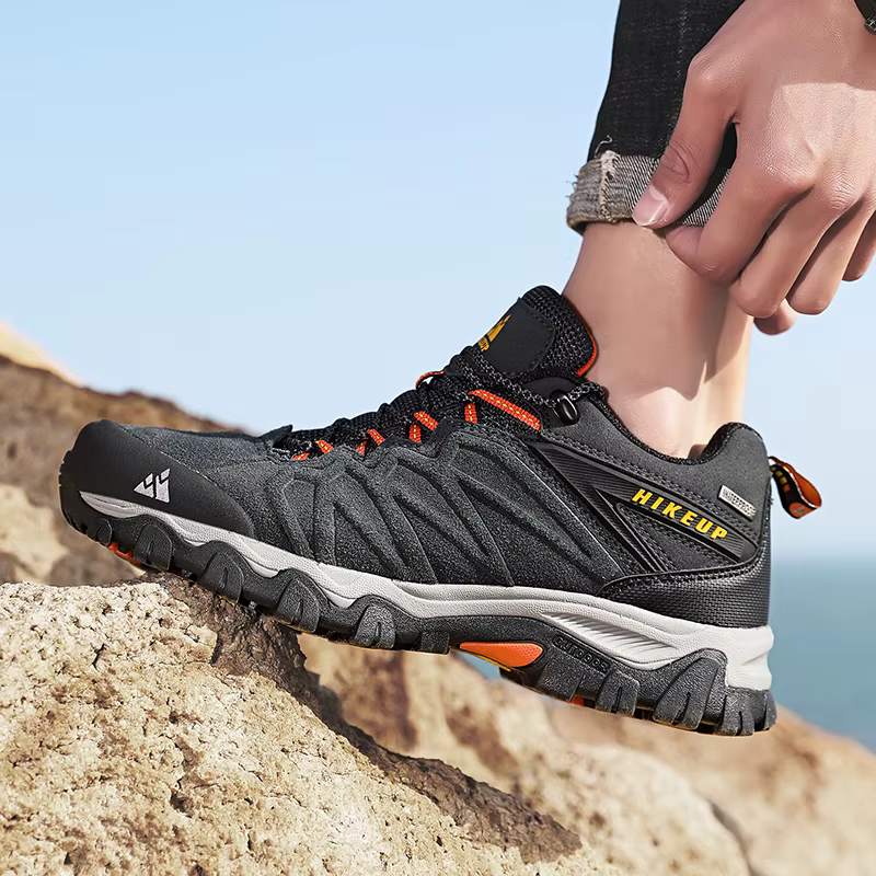 HIKEUP chaussures de randonnée en cuir de haute qualité Durable Sport de plein air hommes Trekking c