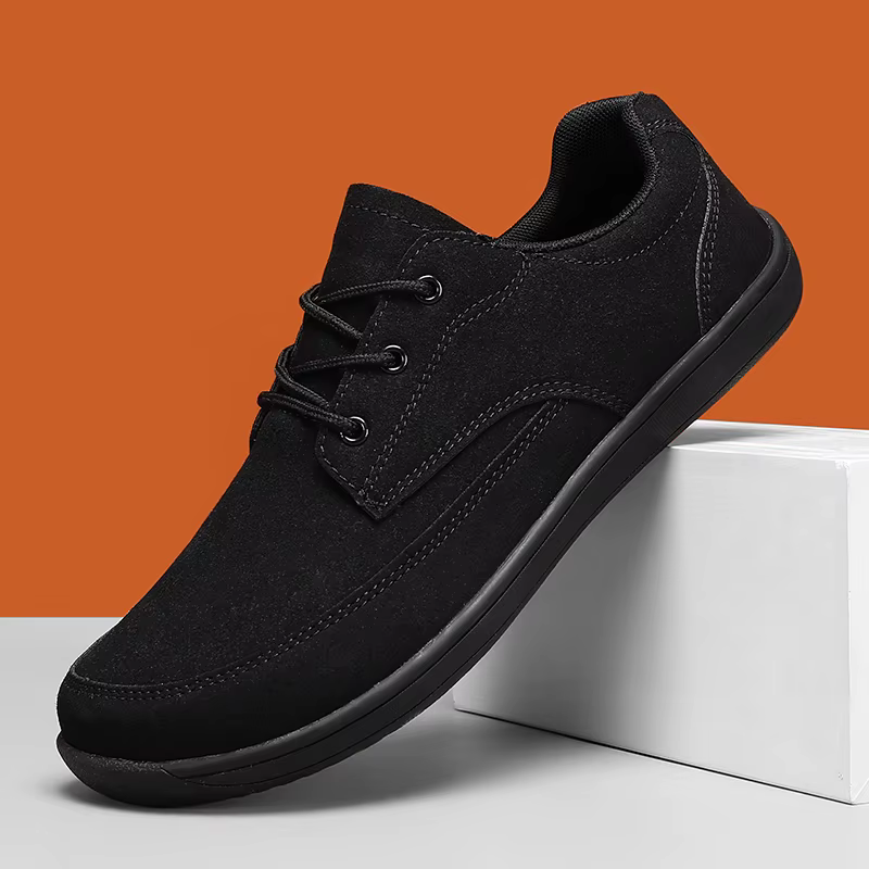 Chaussures décontractées en daim à bout large pour hommes, chaussures de marche beiges à semelles ép