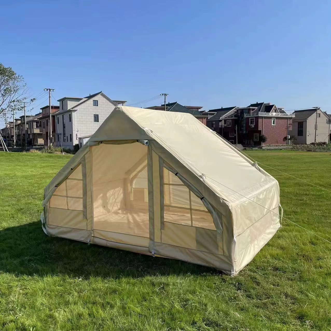 Grande tente à air entièrement automatique personnalisée en coton imperméable pour les fêtes de camp