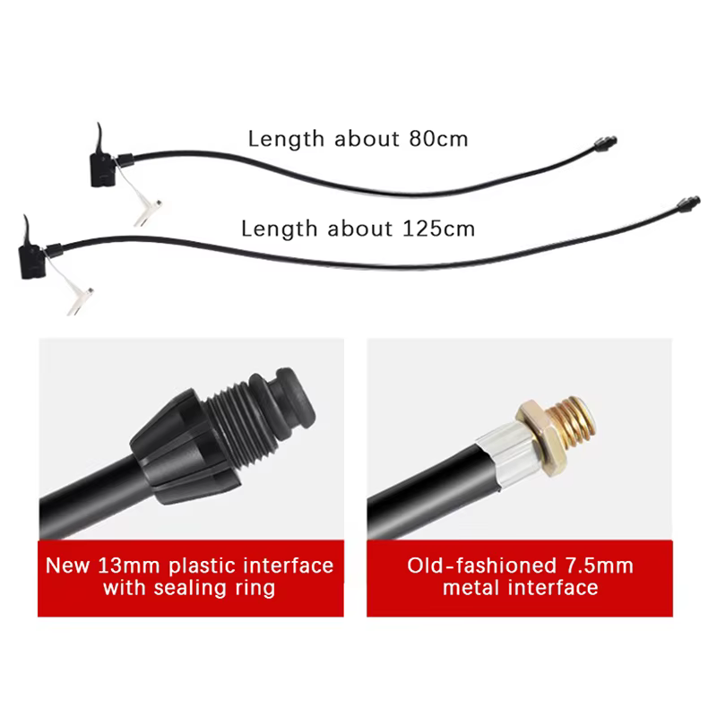 Tube d'extension de pompe à air de vélo, connecteur de tuyau de vélo, accessoires de gonfleur, buses