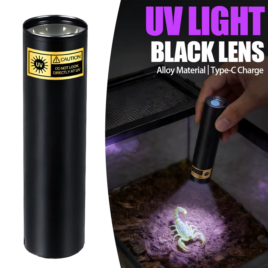 Lampe torche UV et lampe puissante rechargeable par USB, lanterne de camping, détecteur de taches d'