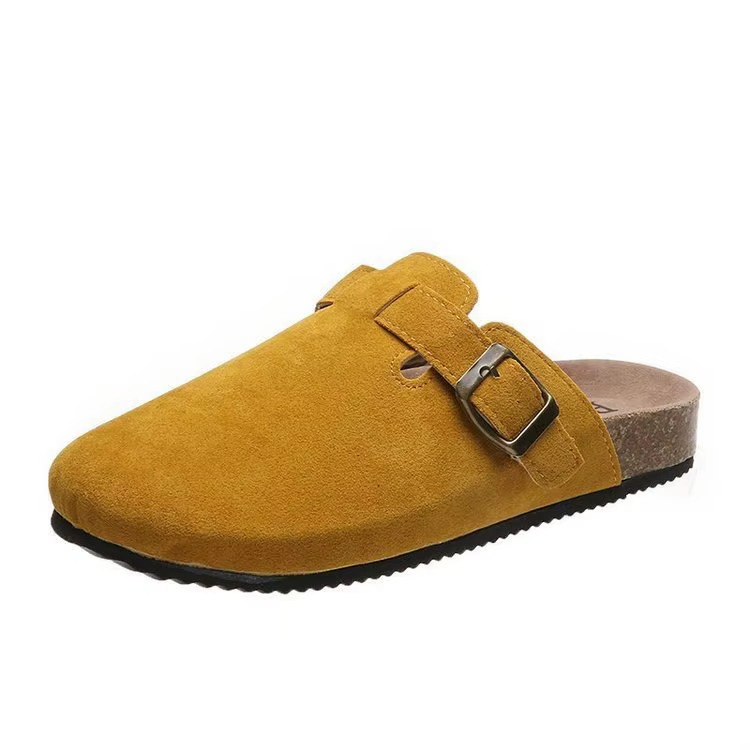Pantoufles de lit en liège pour femmes et hommes, sabots à la mode, Mules en cuir, chaussures de rue