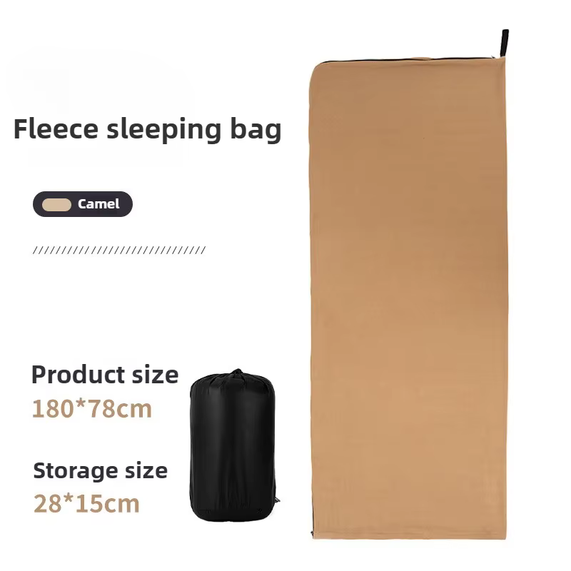 Sac de couchage en polaire 180x75cm, doublure de voyage chaude pour la randonnée en plein air, le ca