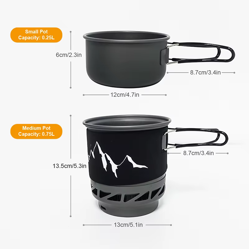WESTTUNE – ensemble de cuisine de Camping, poêle, poêle, système d'ustensiles de cuisine avec échang