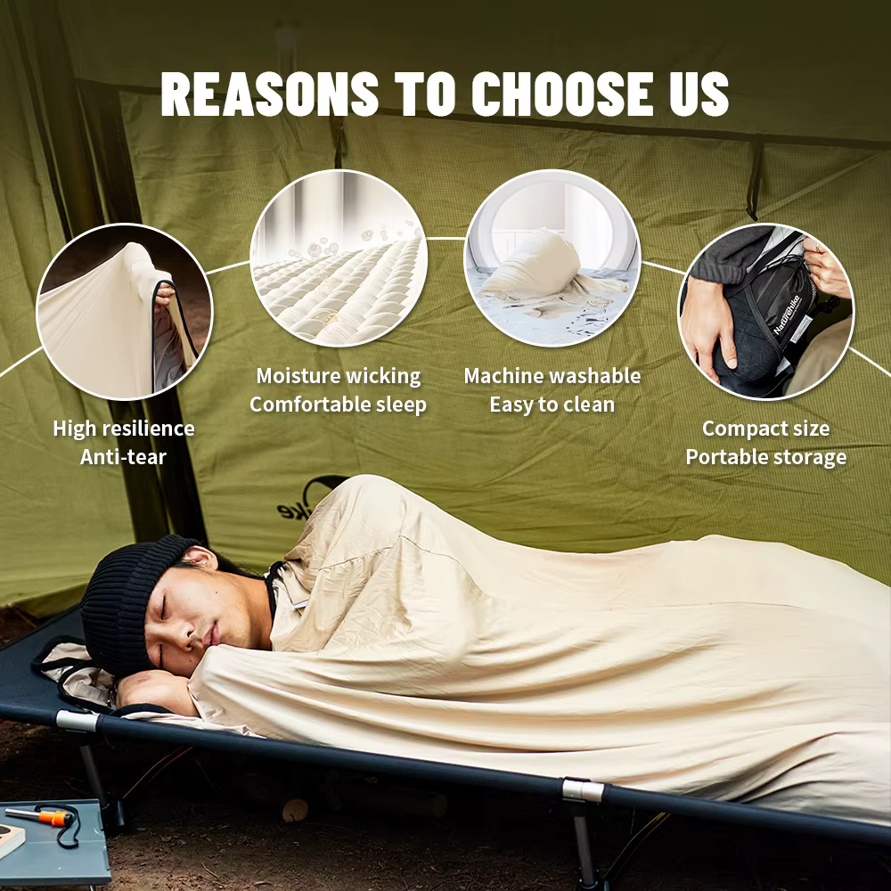 NATUREIFA-Sac de Couchage à Haute artificiel asticité, Revêtement Ultraléger, Portable, Drap de Voya