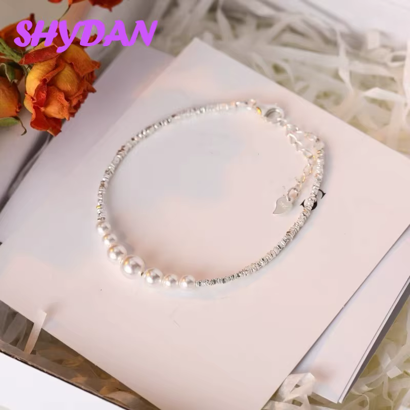 Bracelet en argent sterling 925 SHYDAN, style rétro, avec perles, pour femmes, cadeau pour petite am
