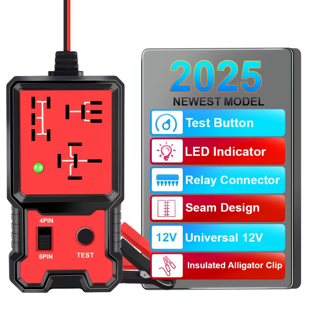 Testeur de batterie de voiture avec voyant LED, testeur de relais électronique automobile, type univ
