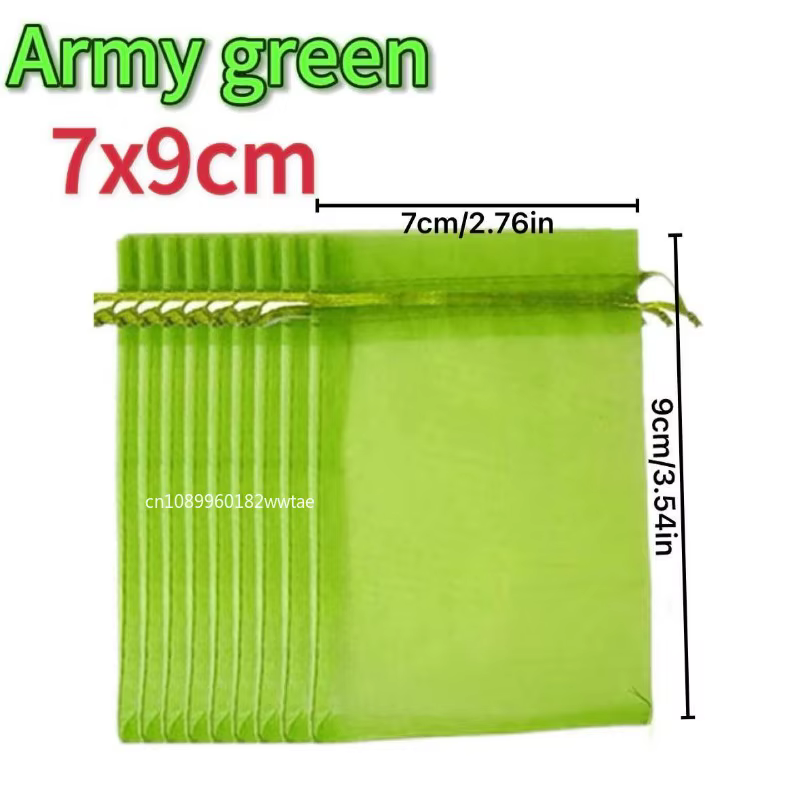 1-100pcs Fruit Protection Bags Breathable Organza Fruit Mesh Bag with Drawstring Fruit Protection Me