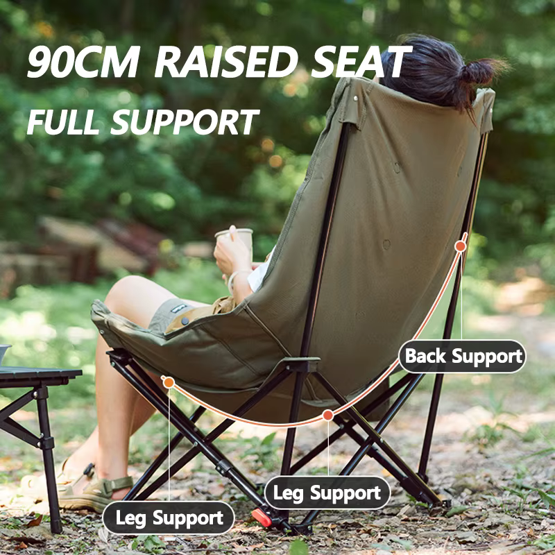 Chaise de camping Naturehike Relax, dossier haut, ultralégère, pliable, portable, capacité de charge