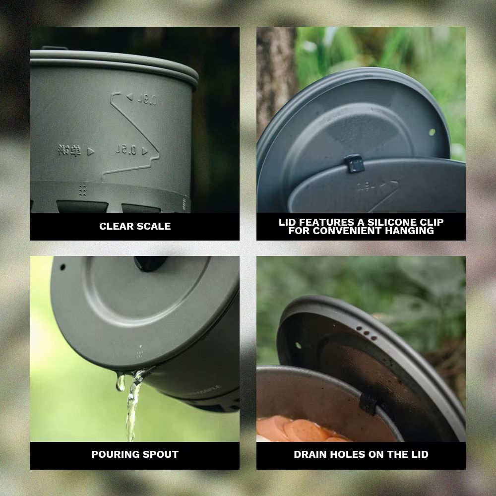 Pot Ramen Petrel en érable de feu, échangeur de chaleur ultraléger, Pot Portable léger pour randonné