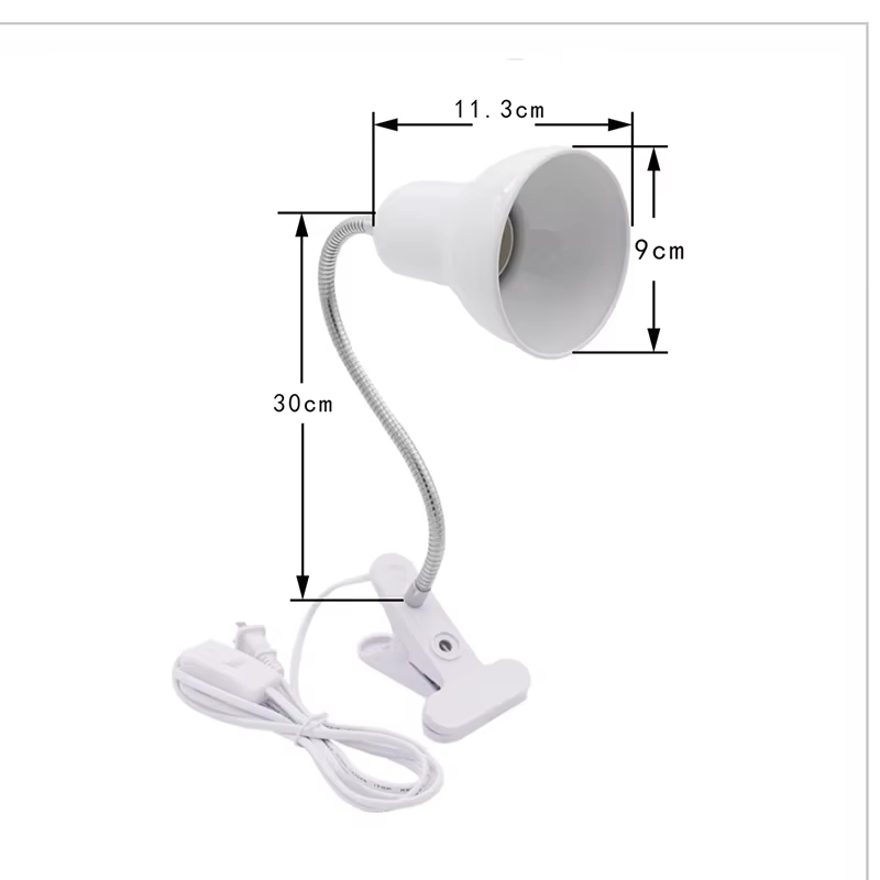 Lampe de bureau E27 avec Base à pince et col de cygne réglable, prise ue US, lampe à Clip pour placa