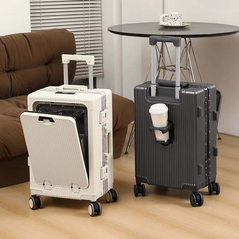 Valise de voyage portable de haute qualité à ouverture frontale pour ordinateur portable, bagage à r