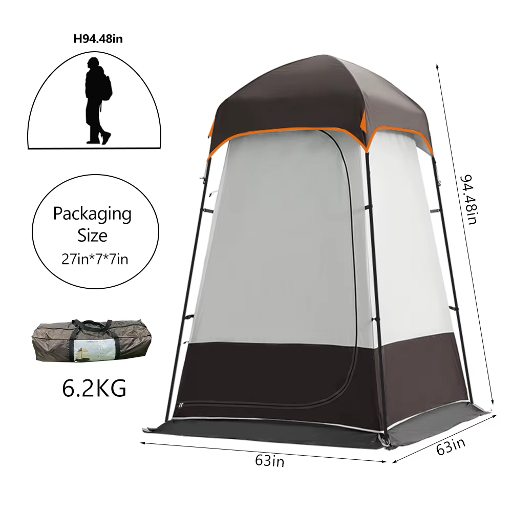 Tente de douche Portable pour l'extérieur, abri solaire Double couche pour Camping, Dressing, vestia
