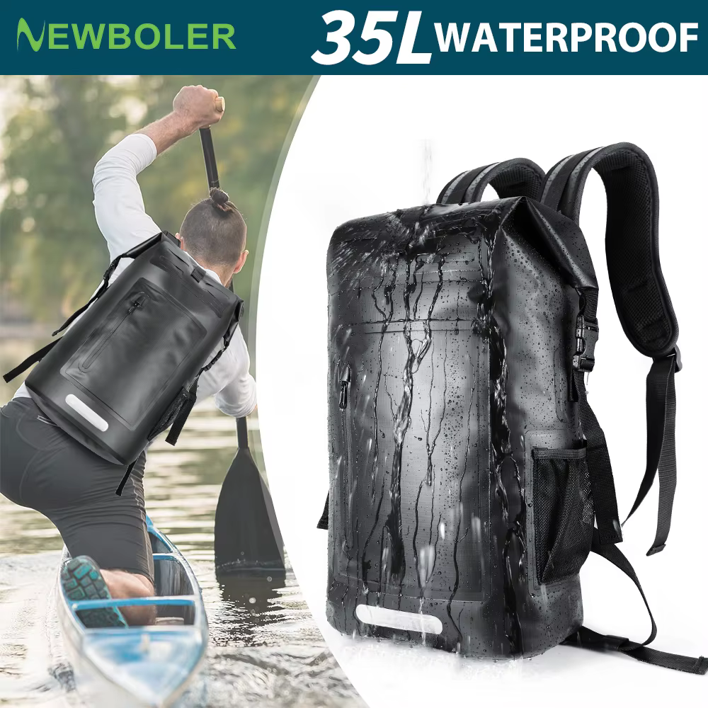 NEWBOLER Sac étanche pour randonnée, kayak, canoë, natation, camping, résistant à l'eau, grande capa