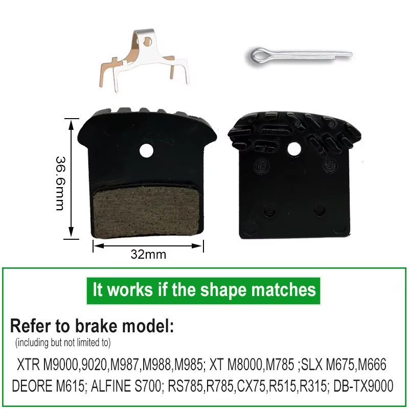 Plaquettes de frein de vélo pour SHIMANO DEORE XT SLX J03a J02a J04C avec ailettes de refroidissemen