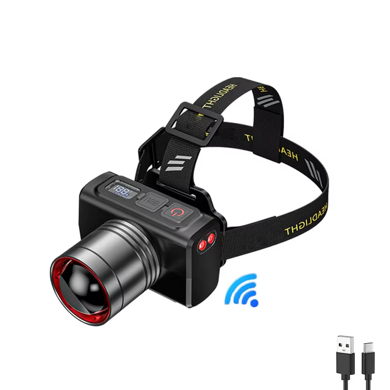 Phares LED rechargeables, Zoom réglable, phares étanches, phares avant, phares ultra lumineux pour l