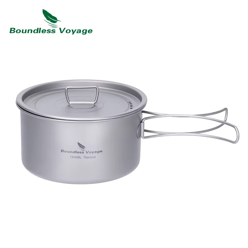 Pot en titane léger pour Voyage sans limites, ensemble de cuisine Portable en plein air, Pot de sac 