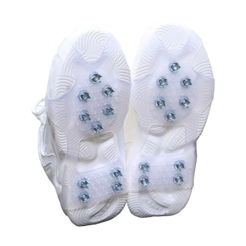 Crampons Traction pour neige unisexes, 10 goujons en acier, pinces à glace antidérapantes, couvre-bo