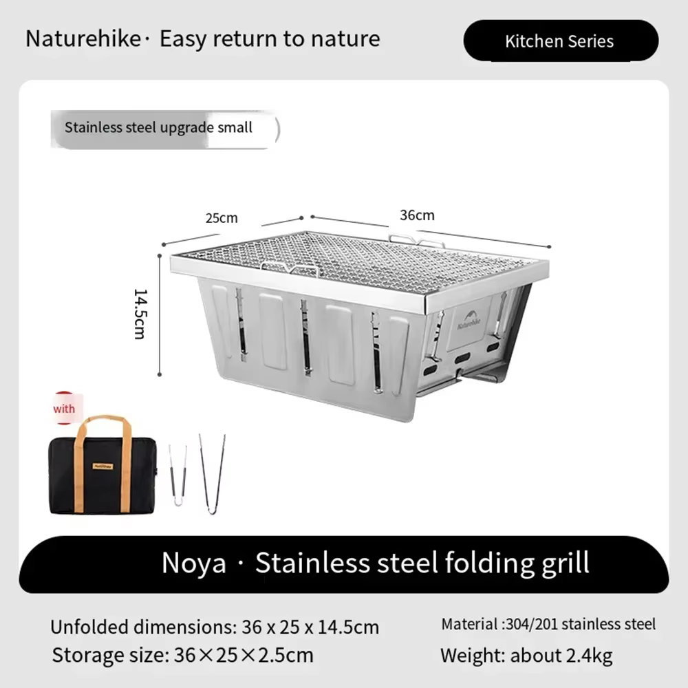 Ensemble de grillades en acier inoxydable, sac de rangement pliable avec clip pour boire, adapté au 