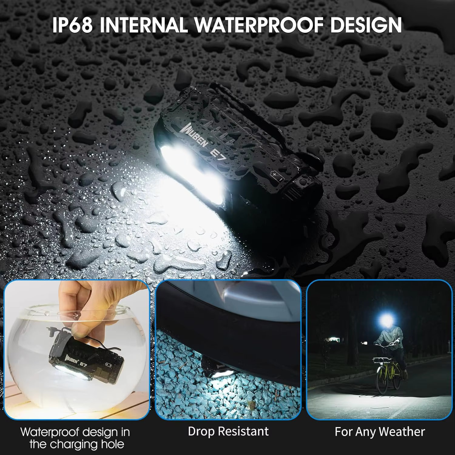 WUBEN E7 1800 Lumen Mini lampe de poche Rechargeable 6 Modes EDC lampe torche typ-c Rechargeable LED