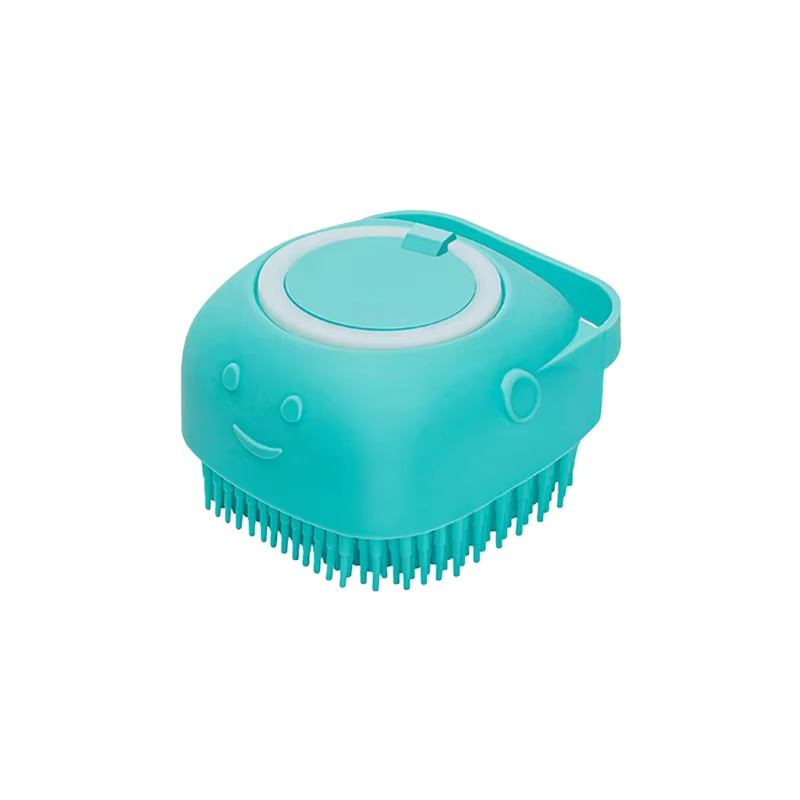 Brosse de bain en silicone souple pour animaux de compagnie, massage, distributeur de shampoing, poi