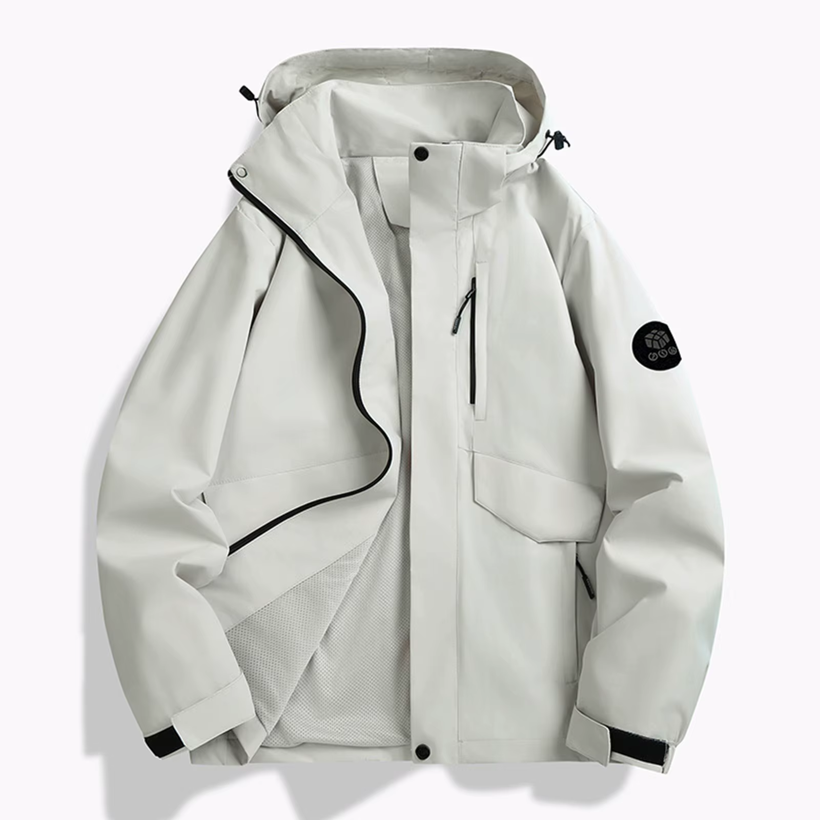 Vestes de randonnée légères pour femmes, couleur unie, coupe-vent ample à capuche, manteau de pluie 