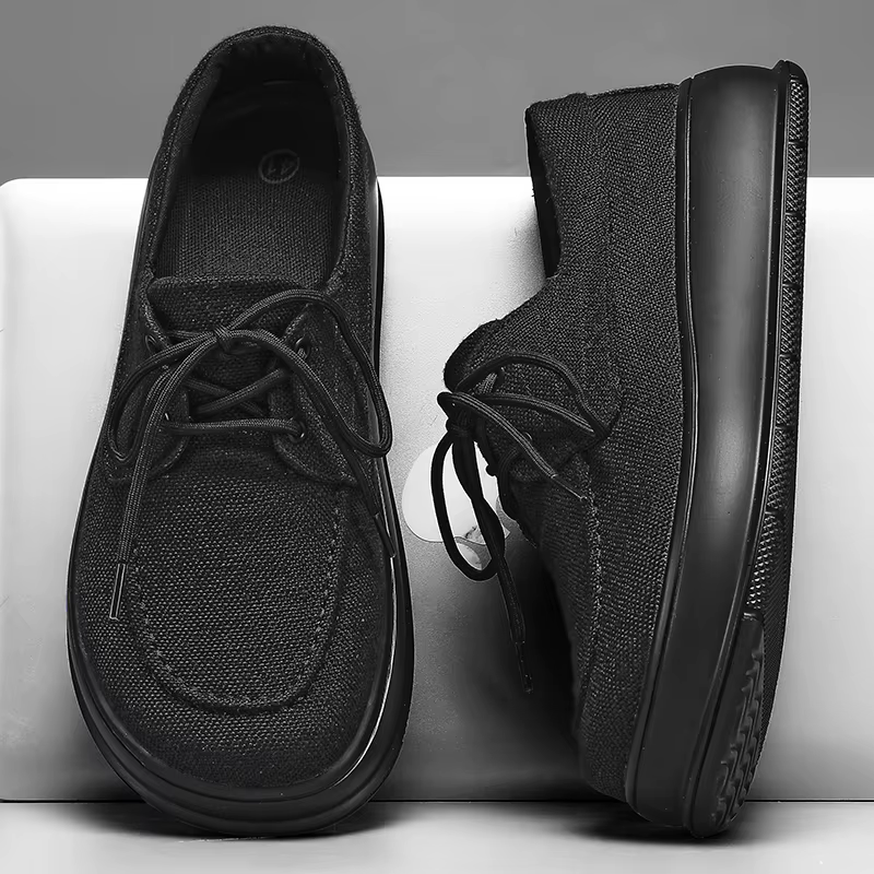 Chaussures de marche décontractées à bout large pour hommes, en toile respirante, plates, pour l'ext